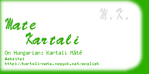 mate kartali business card