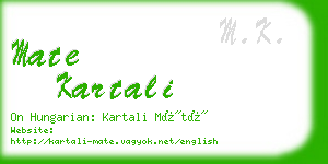 mate kartali business card